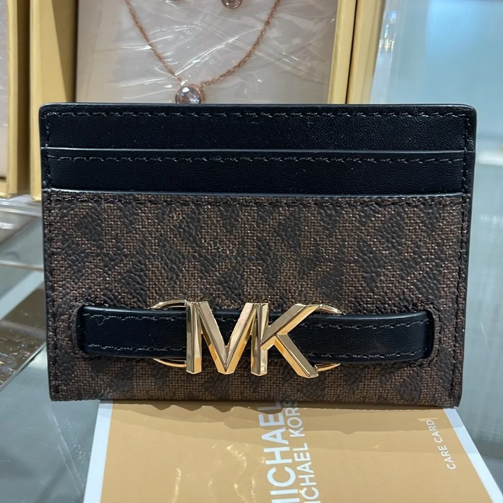 MICHAEL KORS Reed Large Card Holder Case Wallet 
Brown /Black MK Signature NWT - Picture 13 of 16